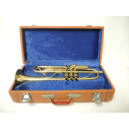 384 - Skylark brass trumpet in a fitted case