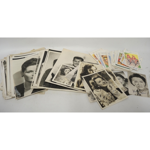 396 - Collection of celebrity photographs, some signed, together with a quantity of seaside postcards