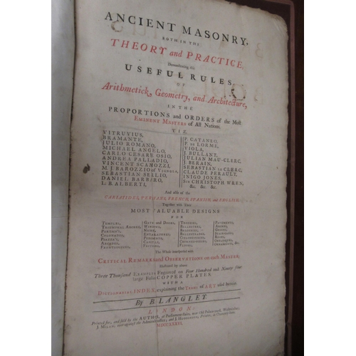 464 - B. Langley, one volume ' Ancient Masonry in Theory and Practice ' 1736