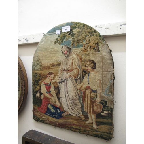 48 - 19th Century needlepoint picture, religious figure group, 45 x 37.5cm, unframed