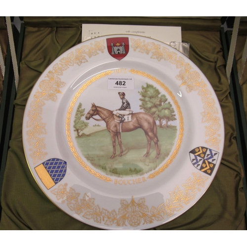 482 - Group of three Spode Limited Edition St. Leger plates, 1970, 1971 and 1972, in original cases