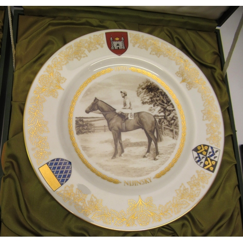 482 - Group of three Spode Limited Edition St. Leger plates, 1970, 1971 and 1972, in original cases