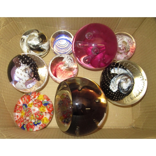 540 - Small box containing a quantity of various, mainly Caithness, glass paperweights