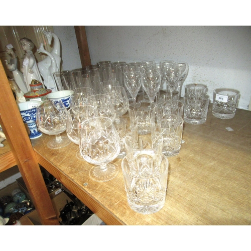 565 - Edinburgh crystal set of cut drinking glasses including wine, whisky, sherry etc (approximately 35 p... 