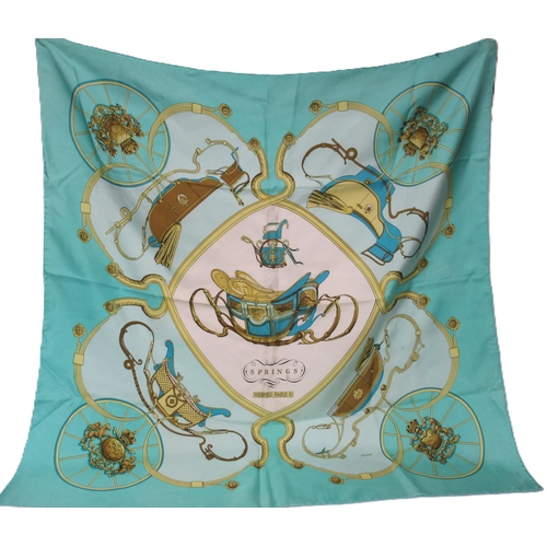 62 - Hermes, Paris, silk scarf ' Springs ' by Philippe Ledoux