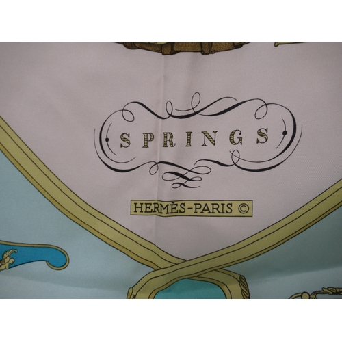 62 - Hermes, Paris, silk scarf ' Springs ' by Philippe Ledoux