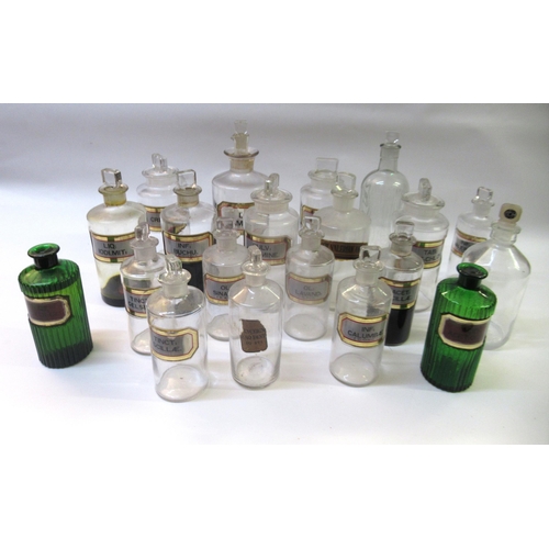 659 - Quantity of 19th Century and later apothecary bottles, some labelled including Creta, Camphor and Ca... 