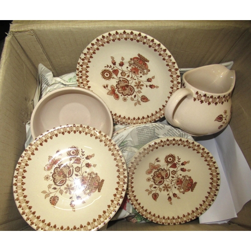 697 - Brittania pottery six place setting dinner service, together with a Wedgwood breakfast set and a Joh... 