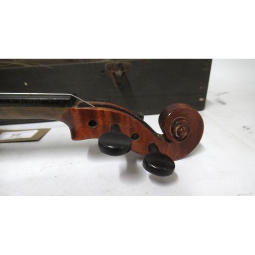 77 - Student violin with bow, in a wooden case