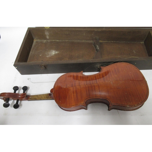 77 - Student violin with bow, in a wooden case