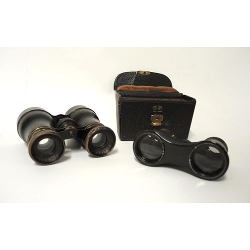 91 - Pair of Carl Zeiss opera glasses, together with a pair of vintage French opera glasses