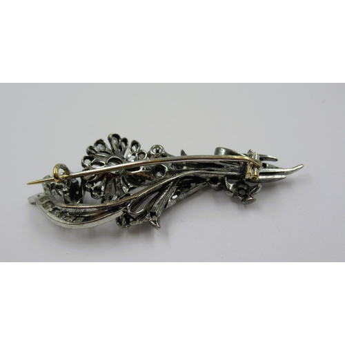 938 - White gold diamond set floral design brooch