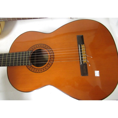 96 - Modern Artesania Admira Flamenco guitar (split to top), together with another labelled Cortez, both ... 