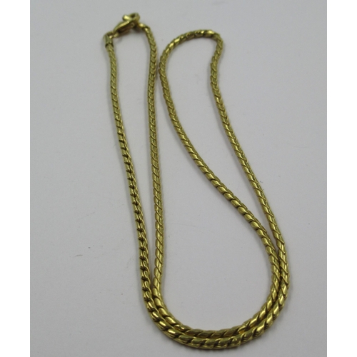 978 - 18ct Yellow gold 16in chain, 3.3g