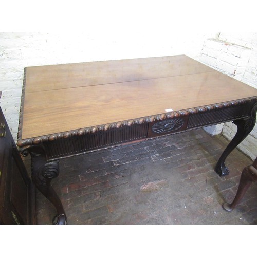 1752C - Late 19th / early 20th Century mahogany writing table in Irish Chippendale style, the gadroon moulde... 