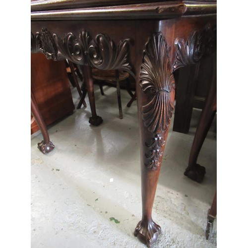 2035 - 19th Century mahogany rectangular fold-over tea table in Irish Chippendale style, with a single end ... 