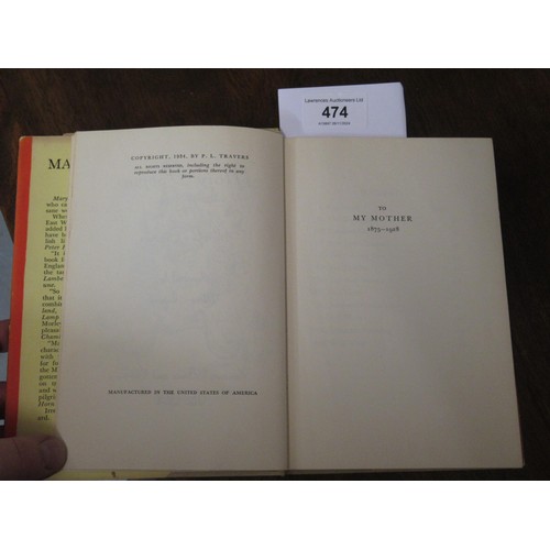 474 - P.L. Travers, USA First Edition volume ' Mary Poppins ', published Harcourt, Brace & Company, New Yo... 