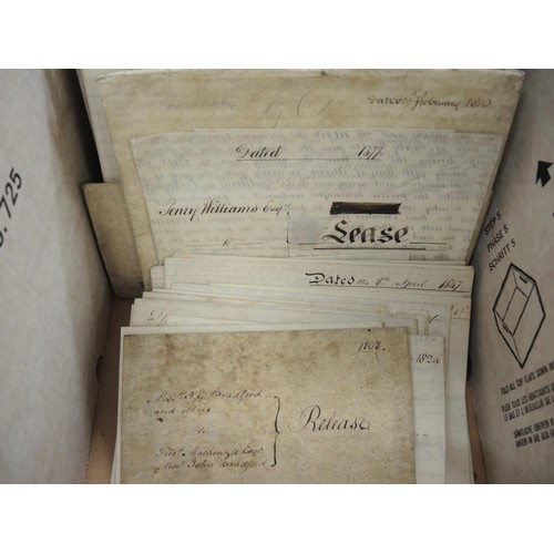 219 - Box containing a large quantity of 18th / 19th Century vellum indentures, mortgages, leases etc. fro... 