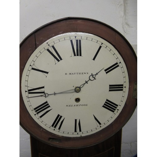 1578 - 19th Century parliament style wall clock, the circular painted dial inscribed E. Matthews, Welshpool... 