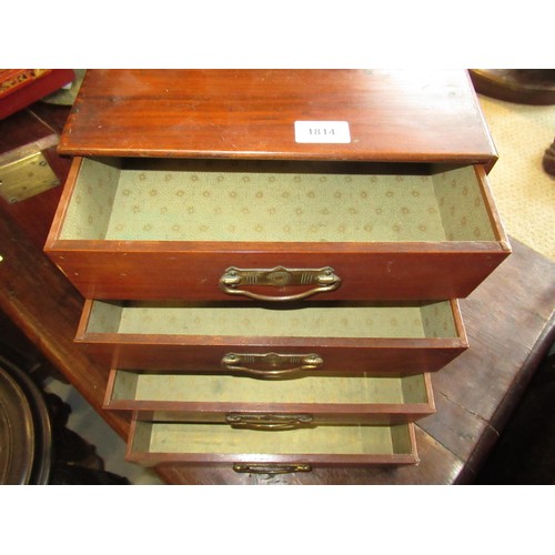 1814 - Small late 19th / early 20th Century mahogany four drawer table cabinet with side locking mechanism