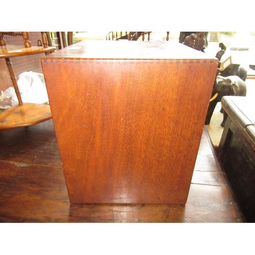 1814 - Small late 19th / early 20th Century mahogany four drawer table cabinet with side locking mechanism