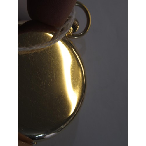 901 - J.W. Benson, ' The Field ', good quality 18ct gold cased crown wind hunter pocket watch, the enamel ... 