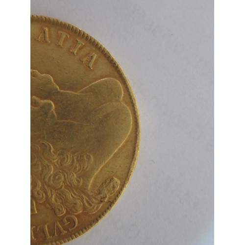 933 - Rare William and Mary gold five guineas, 1694, conjoined busts, 32mm diameter, 41.5g