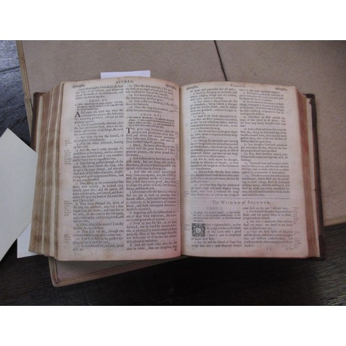 452 - 17th Century bible printed by John Field, printer to the university, Cambridge, 1663, leather bound