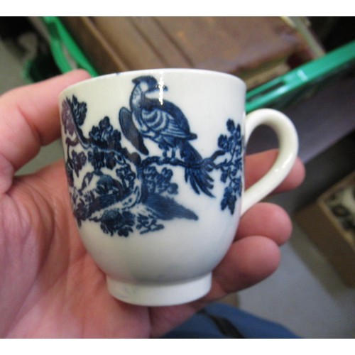 632 - Three 18th Century English blue and white saucer dishes, together with an 18th Century English blue ... 