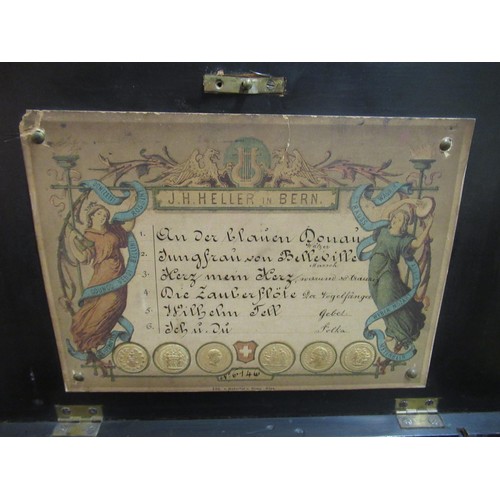 1588 - J.H. Hiller, 19th Century Swiss musical box playing six airs on a 6