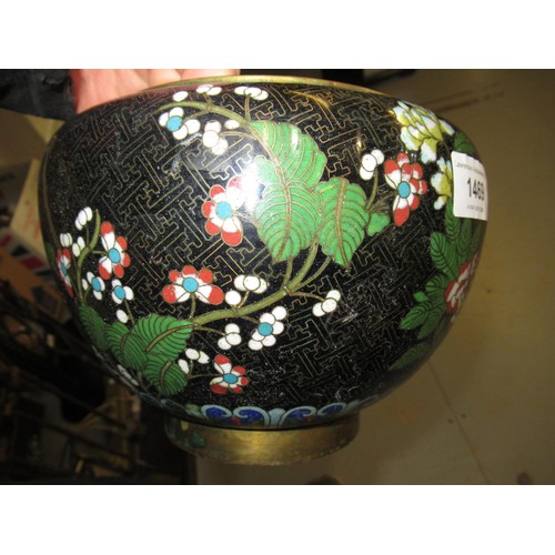 1469 - Japanese cloisonne jardiniere, 20cm diameter x 14cm high