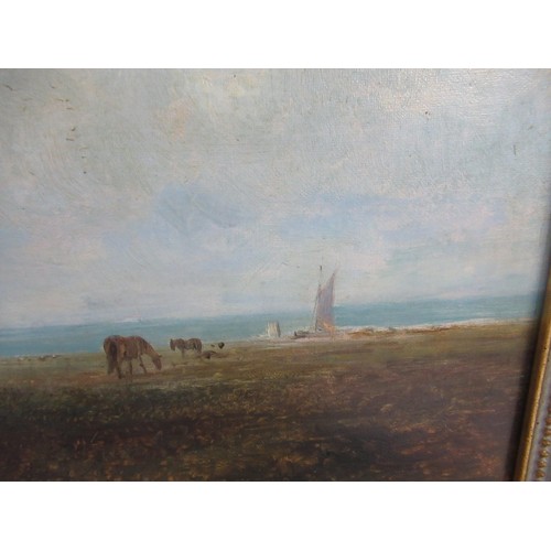 1200 - Edward Robert Smythe, 19th Century oil on canvas, horses in a landscape, signed, 29 x 34cm, in a mod... 