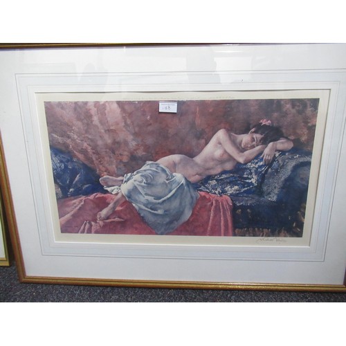 1188 - Sir William Russell Flint, signed colour print ' Reclining Nude I ', blind stamp to the margin, 31 x... 