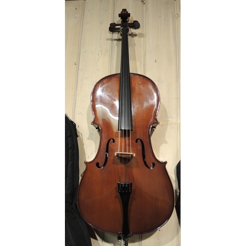 118 - Stentor student cello with bow, in a soft case