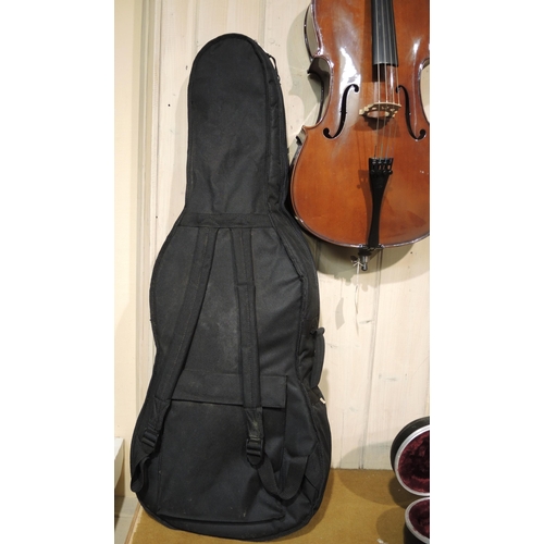 118 - Stentor student cello with bow, in a soft case