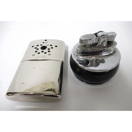 119 - Rolstar table lighter and a chrome burner with windproof cover