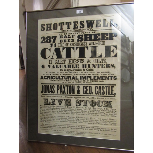 186 - 19th Century poster advertising an agricultural auction, 1867