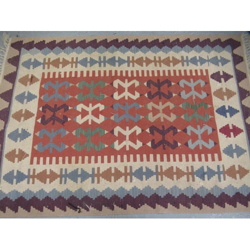 19 - Two Kelim rugs of geometric design, various colours