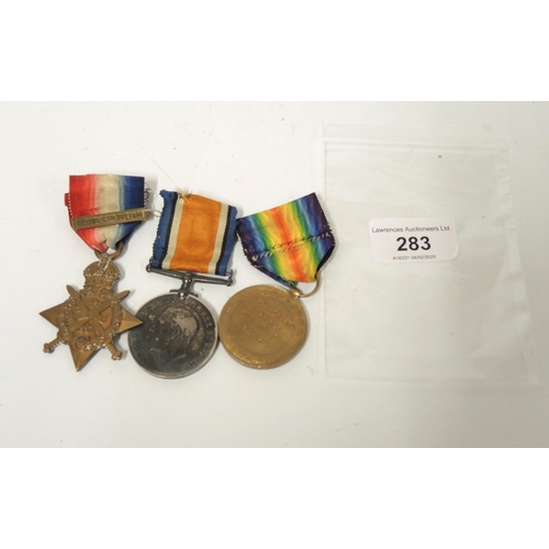 283 - World War I three medal group to 18380 Sergeant G.S. Brooks, Royal Engineers