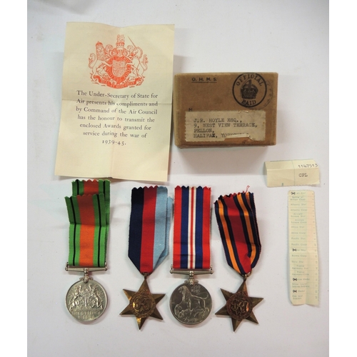 327 - World War II four medal group, including the 39 / 45 star and Burma star