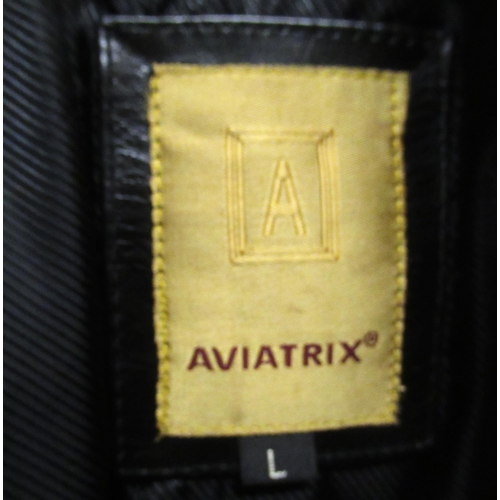 33 - Aviatrix black leather flying jacket