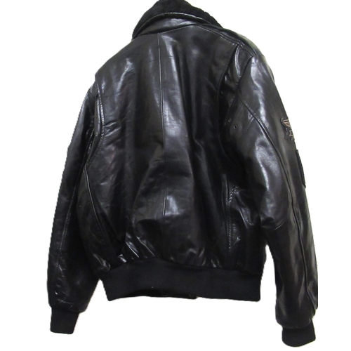 33 - Aviatrix black leather flying jacket