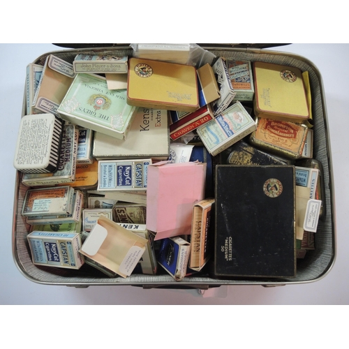 330 - Collection of various pre-war tins and packets, largely tobacco related, in a BEA approved underseat... 