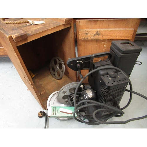 333 - Kodascope Model A projector in original wooden box with reels (for re-wiring)