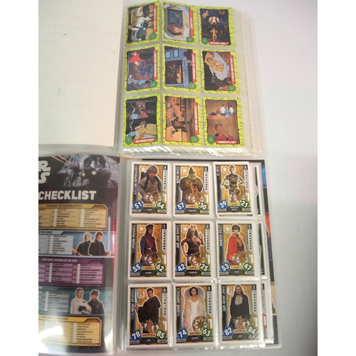 399 - Eleven albums of Topps trading cards including football, Star Wars, Teenage Mutant Ninja Turtles