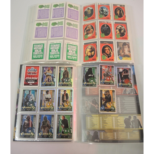 399 - Eleven albums of Topps trading cards including football, Star Wars, Teenage Mutant Ninja Turtles