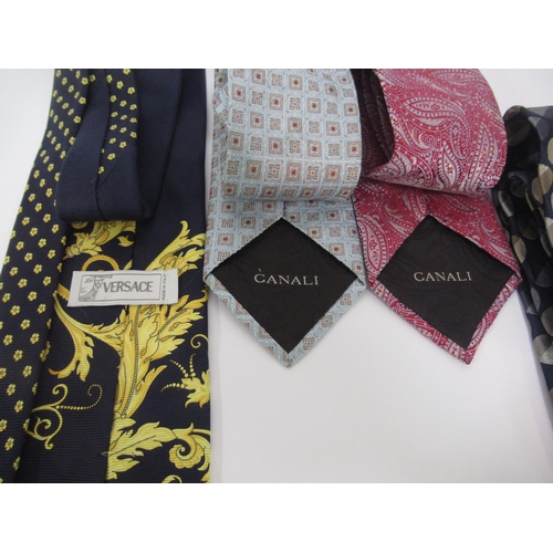 40 - Four various silk ties by Canali, Versace and Paul Smith