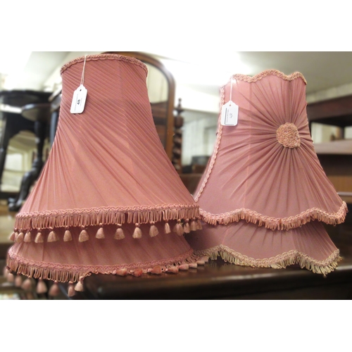 48 - Set of four large 20th Century pink lamp shades