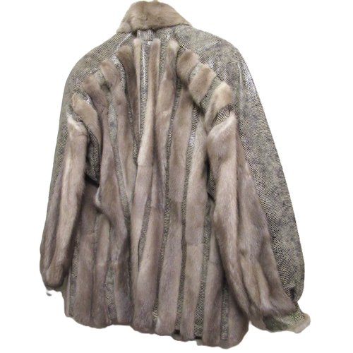 53 - Ladies fur and leather jacket, together with two fur collars