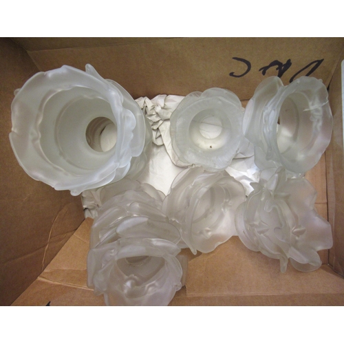 558 - Quantity of frosted glass lamp shades in sets